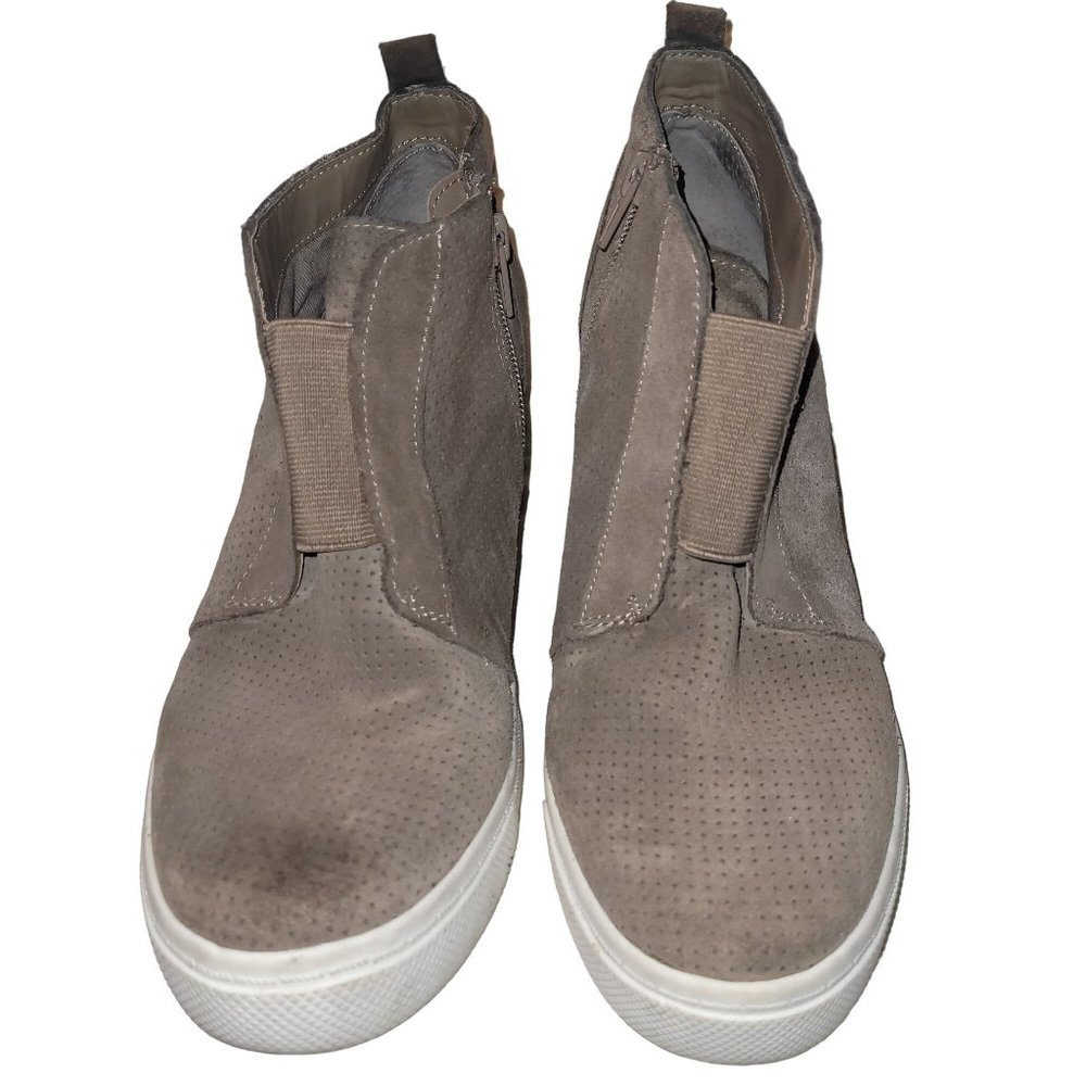 Steve Madden Hidden Wedge Leather Upper Women's Size 8 Taupe hi-top Wavery 563
